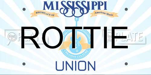 ROTTIE Mississippi License Plate