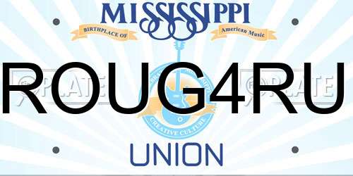 ROUG4RU Mississippi License Plate