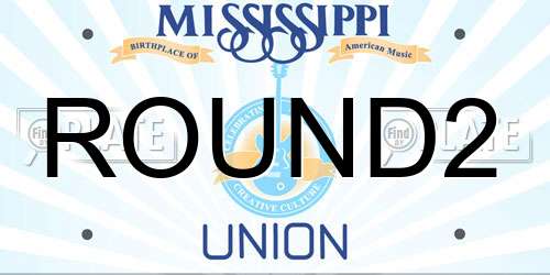 ROUND2 Mississippi License Plate