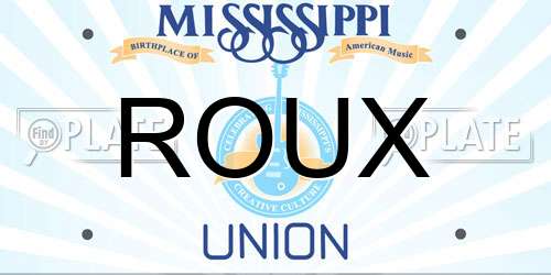 ROUX Mississippi License Plate