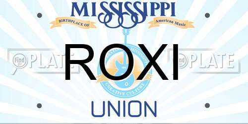 ROXI Mississippi License Plate