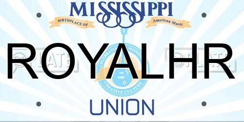 ROYALHR Mississippi License Plate