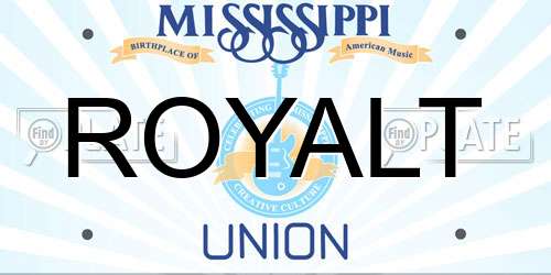ROYALT Mississippi License Plate