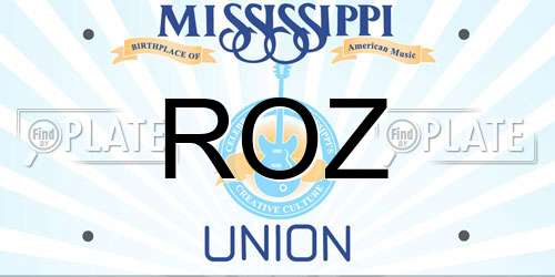 ROZ Mississippi License Plate