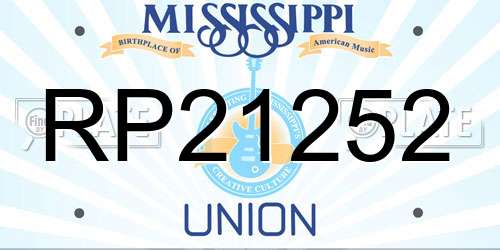 RP21252 Mississippi License Plate
