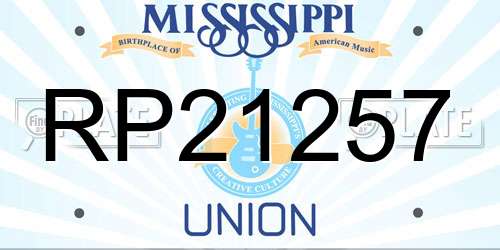 RP21257 Mississippi License Plate