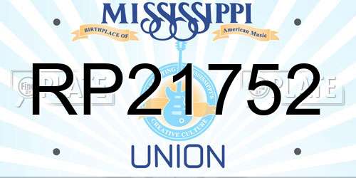 RP21752 Mississippi License Plate