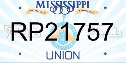 RP21757 Mississippi License Plate