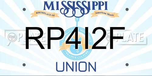 RP4I2F Mississippi License Plate