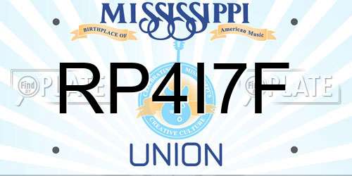 RP4I7F Mississippi License Plate
