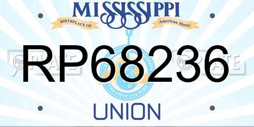 RP68236 Mississippi License Plate