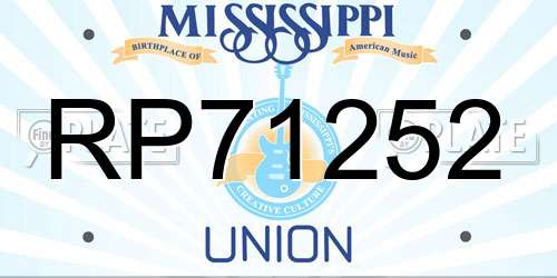 RP71252 Mississippi License Plate