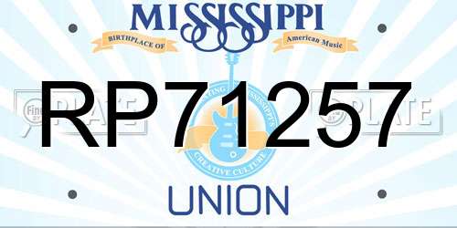 RP71257 Mississippi License Plate