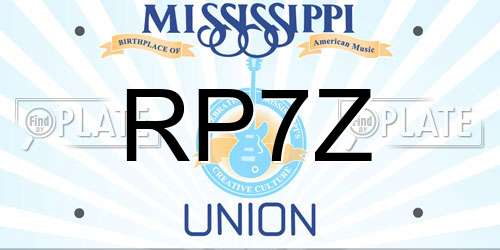 RP7Z Mississippi License Plate