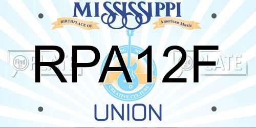 RPA12F Mississippi License Plate