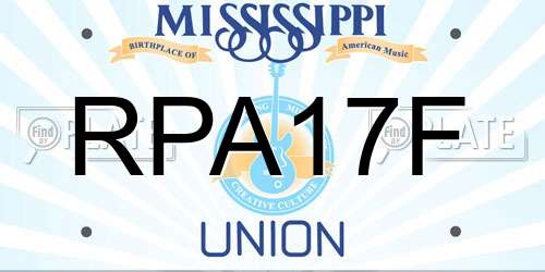 RPA17F Mississippi License Plate