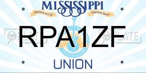RPA1ZF Mississippi License Plate