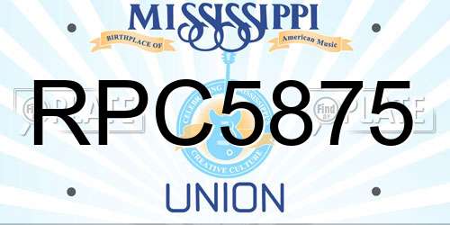 RPC5875 Mississippi License Plate