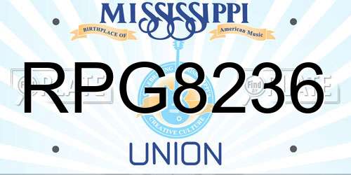 RPG8236 Mississippi License Plate