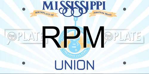 RPM Mississippi License Plate