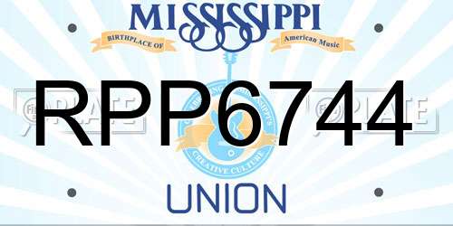 RPP6744 Mississippi License Plate