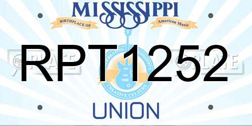RPT1252 Mississippi License Plate
