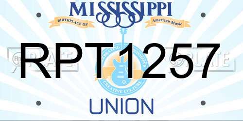 RPT1257 Mississippi License Plate