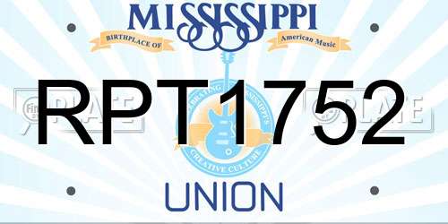 RPT1752 Mississippi License Plate