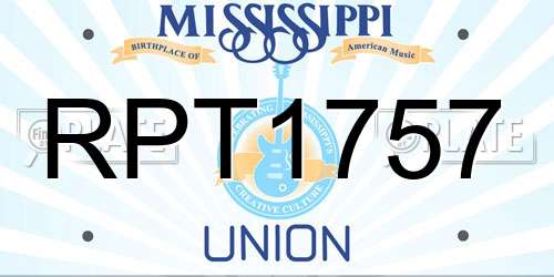 RPT1757 Mississippi License Plate