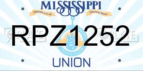 RPZ1252 Mississippi License Plate
