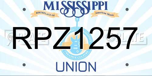 RPZ1257 Mississippi License Plate