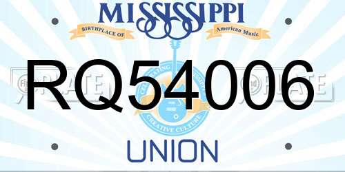 RQ54006 Mississippi License Plate