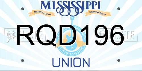 RQD196 Mississippi License Plate