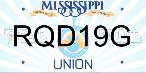RQD19G Mississippi License Plate