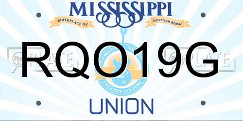 RQO19G Mississippi License Plate