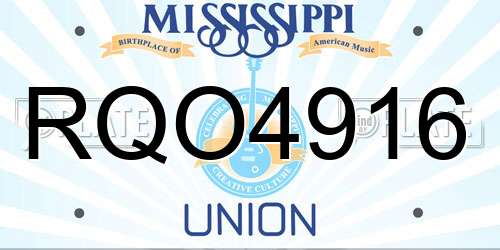 RQO4916 Mississippi License Plate