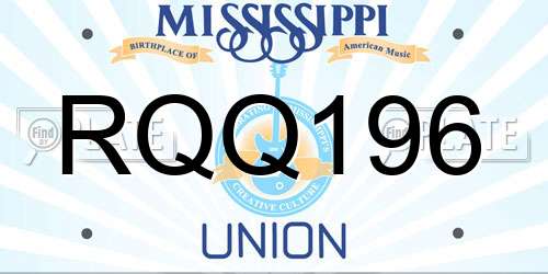 RQQ196 Mississippi License Plate