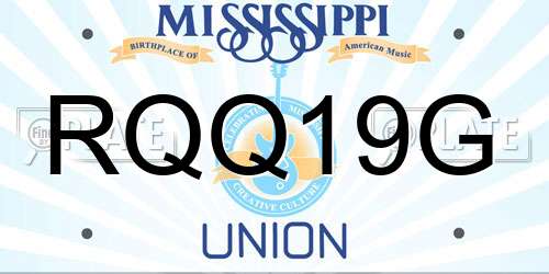 RQQ19G Mississippi License Plate