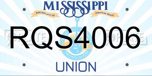 RQS4006 Mississippi License Plate