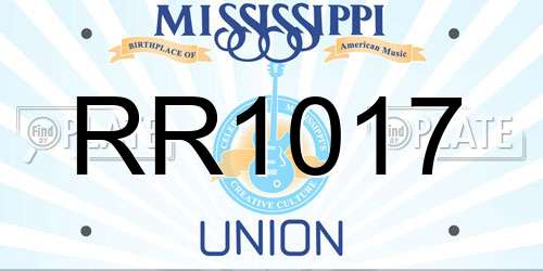 RR1017 Mississippi License Plate