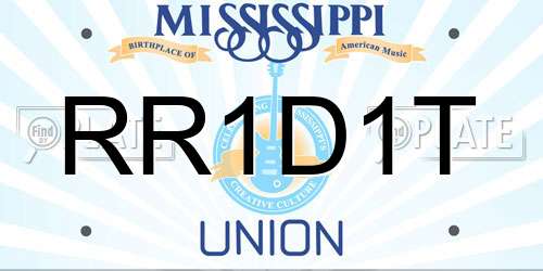 RR1D1T Mississippi License Plate