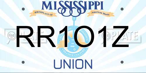 RR1O1Z Mississippi License Plate