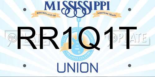 RR1Q1T Mississippi License Plate