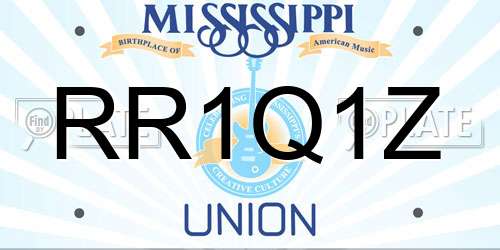 RR1Q1Z Mississippi License Plate