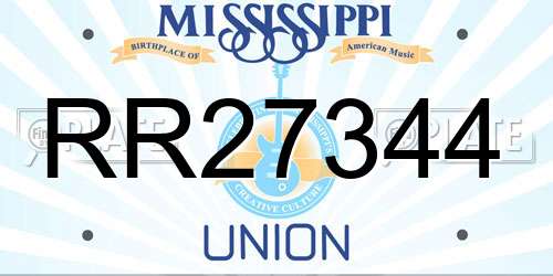 RR27344 Mississippi License Plate