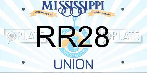 RR28 Mississippi License Plate