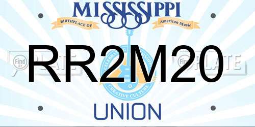 RR2M20 Mississippi License Plate