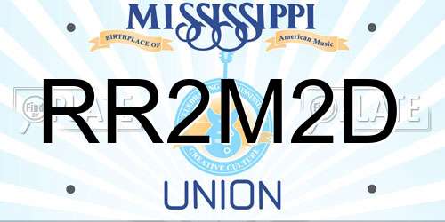 RR2M2D Mississippi License Plate