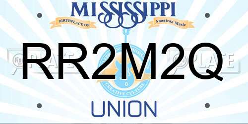 RR2M2Q Mississippi License Plate