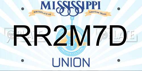 RR2M7D Mississippi License Plate